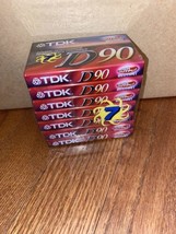TDK D90 Brand New 7 blank audio cassette tape pack SEALED lot Music Reco... - $15.00