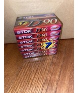 TDK D90 Brand New 7 blank audio cassette tape pack SEALED lot Music Reco... - $15.00