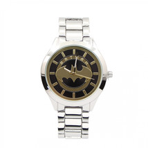 Batman Classic Logo White and Gold Analog Watch with Metal Band White - $44.98