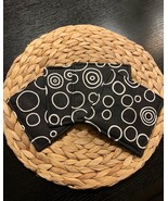 New Set Of 4 Modern Circles Coasters Lined on back with Solid Fabric - $6.79