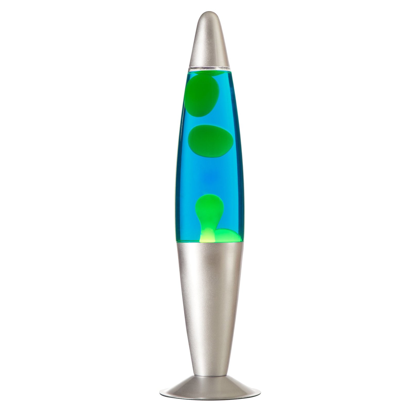 Urban Shop 16 Blue Lava Motion Lamp Yellow Wax Blue Liquid Silver Metal ... - $13.99
