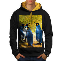 Wellcoda Penguin Nature Mens Contrast Hoodie, Antarctica Casual Jumper - £31.13 GBP