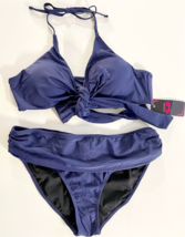 SHEKINI Womens Navy Blue Push Up Bikini Swimwear 2 Piece Tummy Control T... - £11.38 GBP