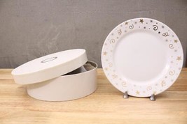 NEW PAMPERED CHEF Boxed Lot Set 4 Dessert Plates 8&quot; Gold Holiday Celebrations - £16.33 GBP