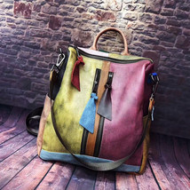  Retro Women&#39;s Bag Genuine Leather Hand Bag Brushed Backpack Genuine Leather Wom - £79.80 GBP