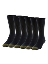 6 Pair Gold Toe Mens Cotton Crew Athletic Sock White Sock Size 10-13 Brand New - £17.98 GBP