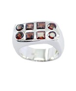 Jaipur 925 Sterling Silver pulchritudinous Natural Red Ring, Garnet Red ... - $48.88 CAD