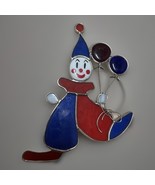 Stained Glass Handmade Clown With Balloons Suncatcher Window Hanging Mem... - $929.16 MXN
