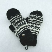 Women Girl Mitten Fingerless Insulated Knit w/ Fuzzy lining Thick Winter... - £8.30 GBP