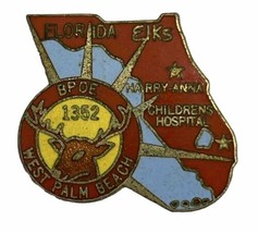 West Palm Beach Florida Elks Lodge 1352 Benevolent Order Enamel Hat Pin - £6.14 GBP