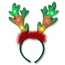 Holographic LED Jingle Bells Reindeer Antlers Headband for Adults and Kids - €27,63 EUR