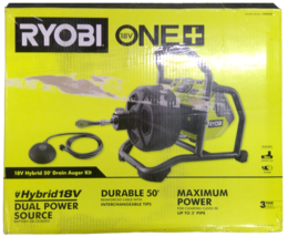 For Parts - Ryobi P4003k 18v Hybrid 50&#39; Drain Auger (Tool Only) - £113.68 GBP