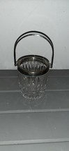Ice Bucket Crystal &amp; Silverplate Mini 4.25” Tall X 3.5” wide - $10.99