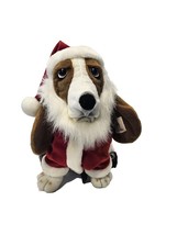 Hush Puppies Christmas Plush Santa Puppy Dog Basset Hound 12&quot; Applause Stuffed - £19.69 GBP