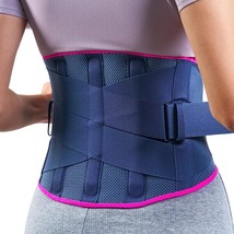 Freetoo Women Back Brace For Lower Back Pain Relief With 5 Stays Gray/Pi... - $19.79