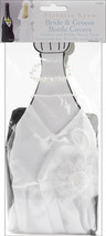 Darice VL2025 Victoria Lynn Wedding Bride &amp; Groom Outfit Wine Bottle Covers 2pc  - £21.29 GBP