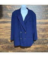EN AVANCE Blazer Navy Blue  Size 24 Double Breast Gold Buttons Padded  O... - $17.10