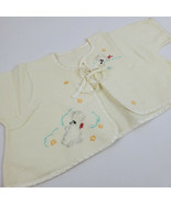 Vintage Hand Embroidery Baby Shirt Kitty Cats Yellow - $12.20