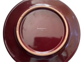 2pc Ralph Lauren Stoneware 9" Burgundy Salad Plate Lot Made in Italy image 7