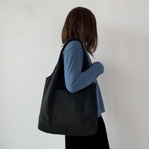 2022 Shopping Bag Woman Bag Pure Color Series Beige Reusable Harajuku Commuter S - £48.24 GBP