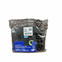 AZe-231 12mm 0.47&quot; Black Ink  Laminated White Tape Label 12mm - $12.15