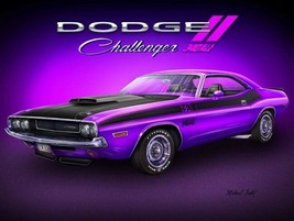 Dodge Challenger by Michael Fishel Automotive Classic Car Metal Sign - $29.95