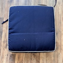 One Sunbrella Navy Blue Canvas Corded Edge Outdoor Chair Pad Cushion 22&quot;... - $47.52