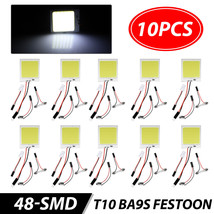 10Pcs 48Smd Panel Led Festoon T10 Ba9S Car Interior Dome Map Light Bulbs... - £16.66 GBP