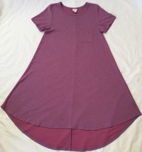 LuLaRoe Carly Dress S Small Pink Purple Periwinkle Blue Subtle Diamonds - £23.80 GBP