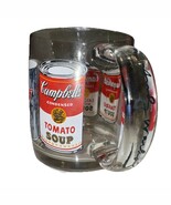 Vintage Luminarc Andy Warhol Campbell&#39;s Soup Can LARGE Glass Handled Mug... - $27.29 CAD