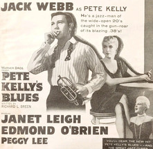 1955 Pete Kelly&#39;s Blues Movie Advertisement Jack Webb Ella Fitzgerald Ja... - $735.53 MXN