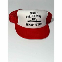 Otto Cap Knife Collectors are Sharp People Trucker Hat Men&#39;s One-Size White/Red - £22.05 GBP