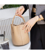 Woven Bucket Bag in Sheepskin Leather - $169.95