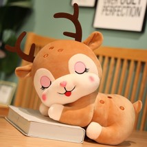 Cute Face Soft Sika Deer Plush Toy Stuffed Cartoon Animals Sleeping Elk Deer Lyi - £12.70 GBP