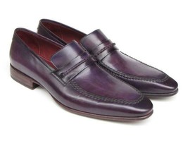 Paul Parkman Mens Shoes Loafer Leather Purple Slip-On Handmade 068-PURP - £337.78 GBP