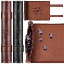 Dice Mat Tray Rolling Mat With Zipper Pu Leather Folding Scroll Dice Bag... - $42.99