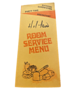 Hilton Room Service Menu Vintage 1960s Tab Top TEXAS Hotel Ephemera Fold... - $35.69