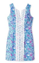 14 Nwt Lilly Pulitzer Target Womens My Fans Sleeves Split Neck Shift Dress 2019 - £47.68 GBP