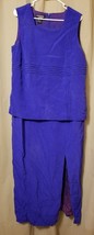 Patrick Collection - Women&#39;s  100% Silk Dress Blue Lined Size 16    B22 - £26.48 GBP