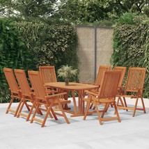 Folding Garden Chairs 8 pcs Solid Wood Eucalyptus - £436.09 GBP