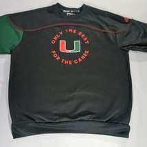 Addidas University Miami Hurricanes Men's Black & Green Pullover Sweater Size M image 10
