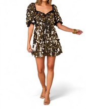 Buddylove colby puff sleeve mini dress in Pennies From Heaven - size XS - $57.42