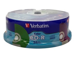 Verbatim CD-R Color Pack of 25 Blank Recordable CD Disc 700 MB NEW NIB N... - £11.21 GBP