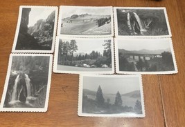 Lot Of 7 Real Photo 1951 California Landscape Waterfall Camp Lake Bridge Bw - £19.71 GBP