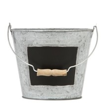 Elegant Expressions by Hosley Galvanized Metal Bucket Pail w/Chalkboard~ 6&quot; x 7&quot; - £18.22 GBP