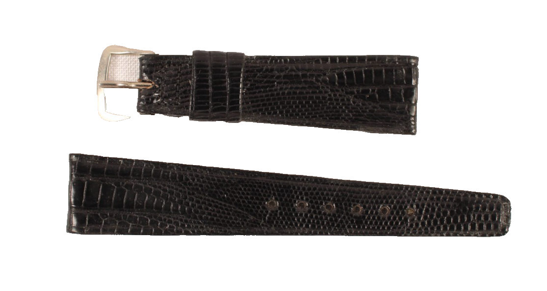 17mm Lizargator JB Black Watch Band NOS - $9.99