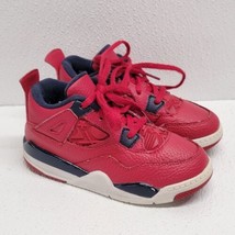 Nike Air Jordan 4 Retro TD FIBA Red Sneakers BQ7670-617 Kids Size 10C - READ - $27.62