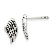 Sterling Silver Antiqued Wing Post Earrings Jewerly - £19.17 GBP