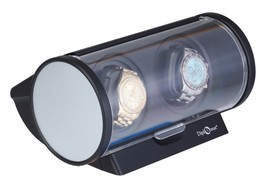 Diplomat Double Watch Winder with 2 motors Black Silver Trim Automatic - $89.95
