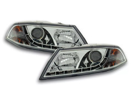 FK LED DRL Halo Lightbar Headlights Skoda Octavia 2 MK2 1Z 04-08 chrome LHD - £317.34 GBP